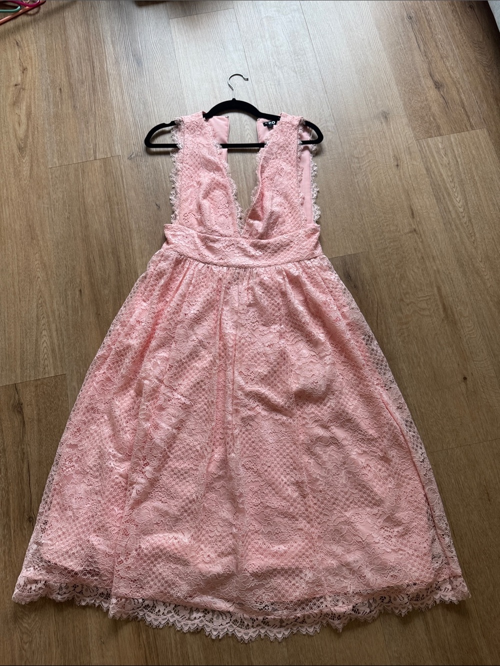 NBD Light Pink Lace V-Neck Formal Girls' Dress